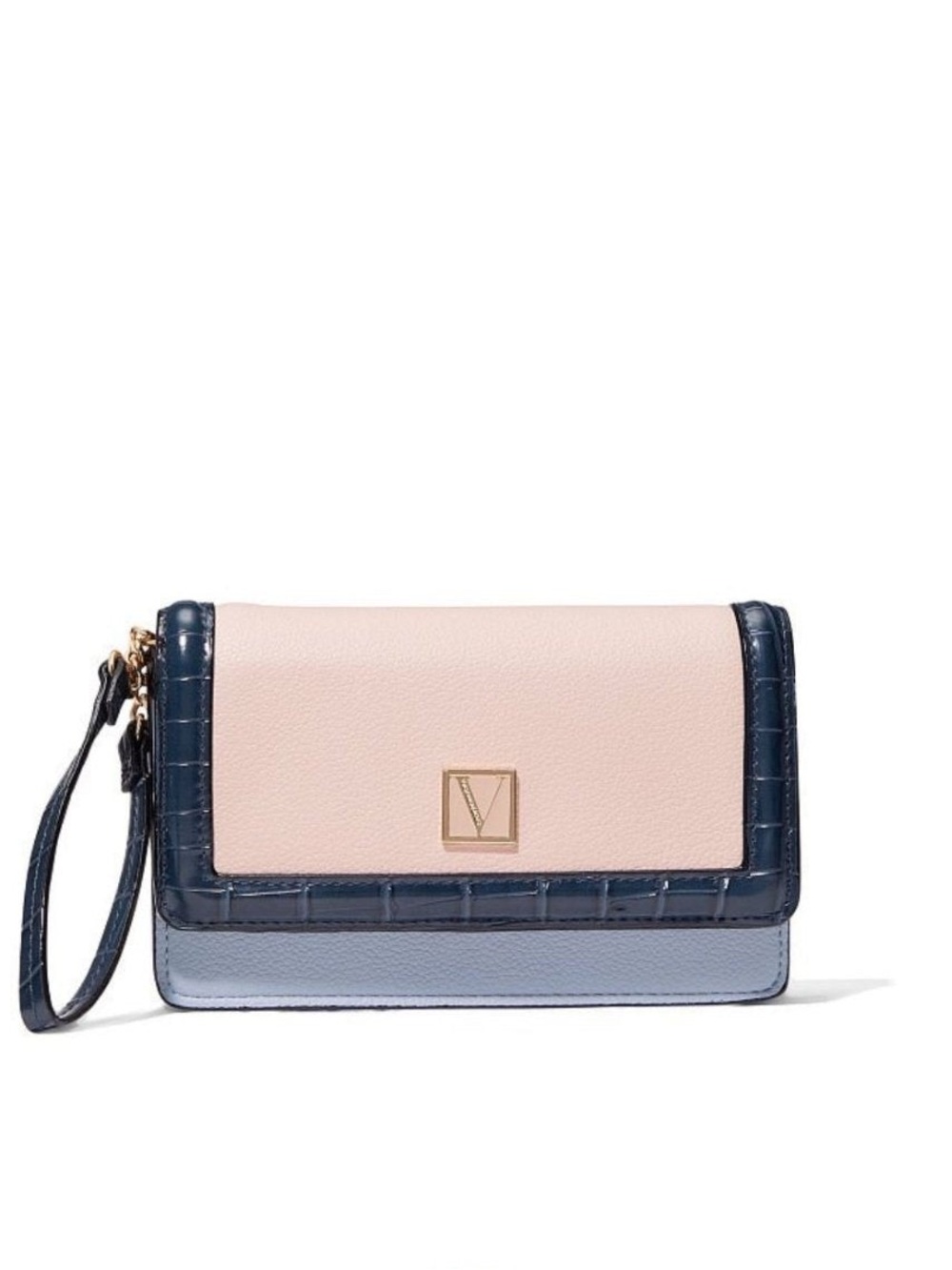 Victoria Secret Wristlet Wallet in Blush, Navy & Light Blue